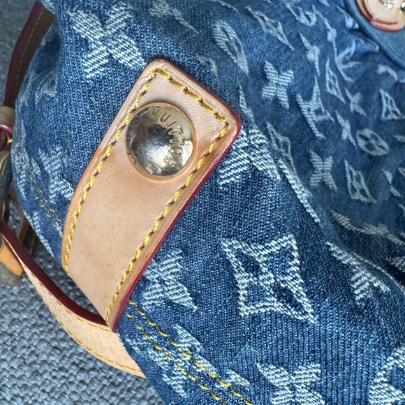 Vintage Louis Vuitton Denim Monogram Crossbody Bag with Tan Accents - Picture 4 of 12